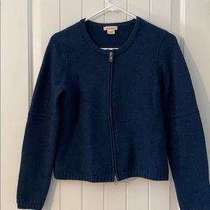 SUNDANCE BRAND ZIP FRONT MERINO WOOL SWEATER